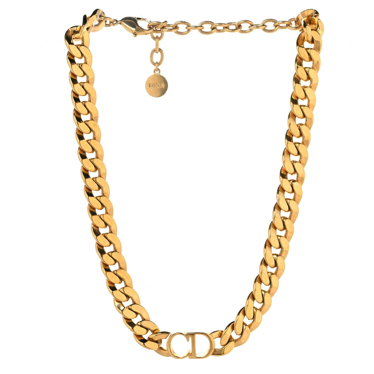 Metal CD Choker Necklace Gold