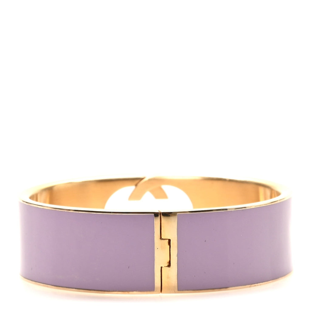 Enamel Interlocking G Cuff Bracelet Lilac