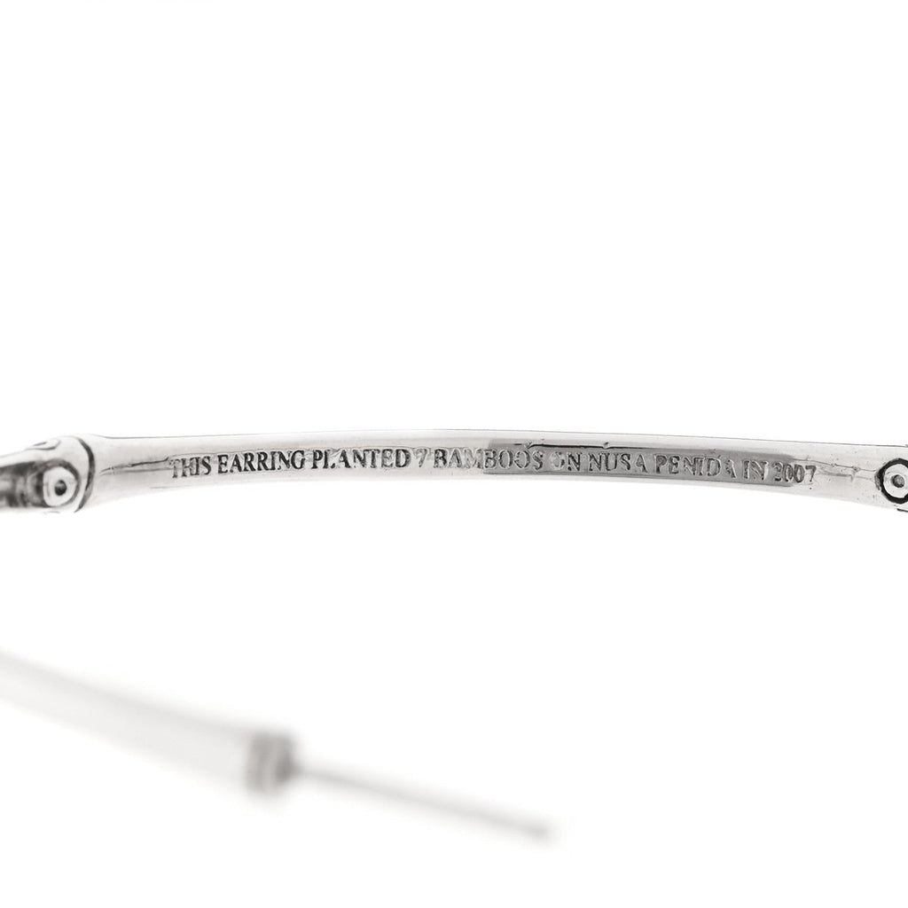 Sterling Silver Large Bamboo Hoop Earrings