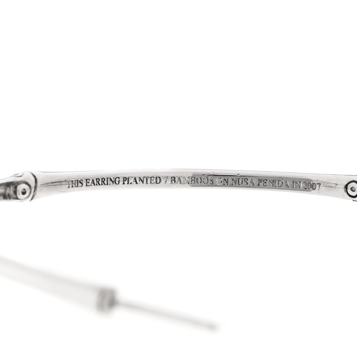 Sterling Silver Large Bamboo Hoop Earrings