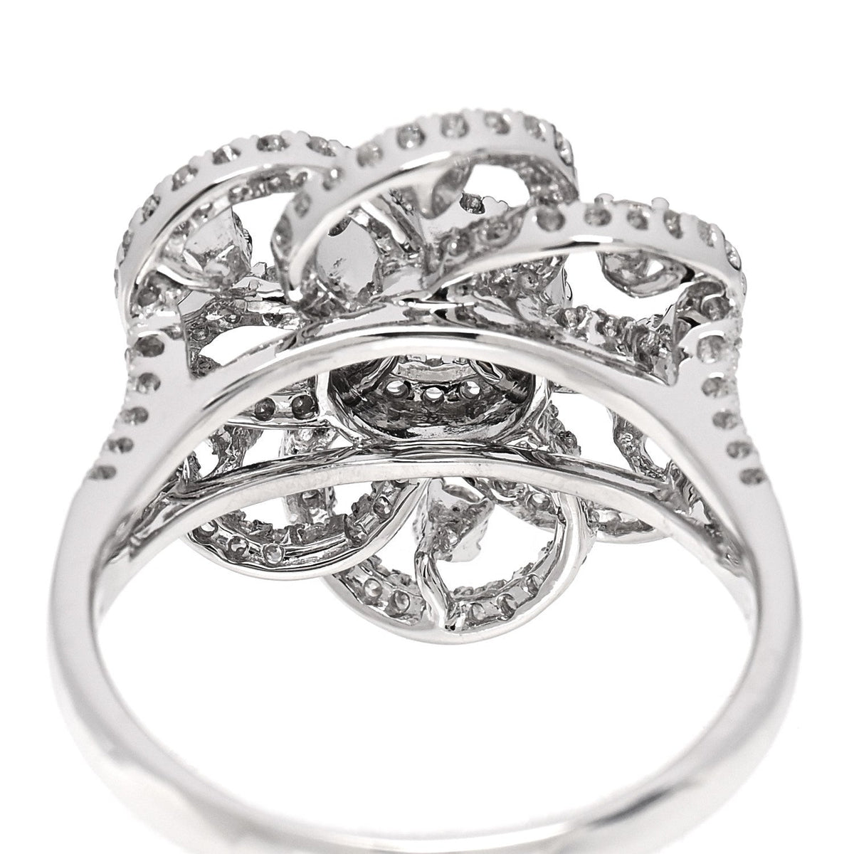 18K White Gold Diamond 1.24ctw Flower Ring 59 8.75