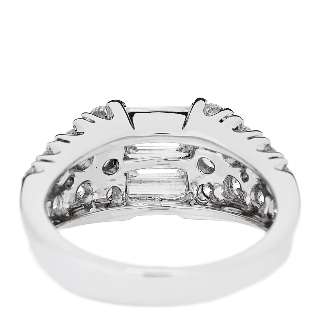18K White Gold Diamond 1.92ctw Baguette Round Cut Ring 50 5.25