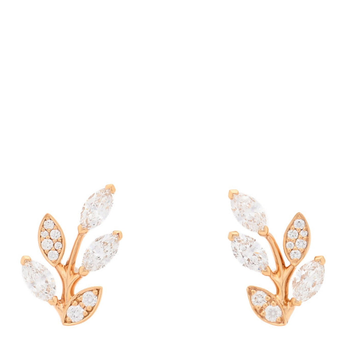 18K Rose Gold Diamond Small Victoria Vine Earrings