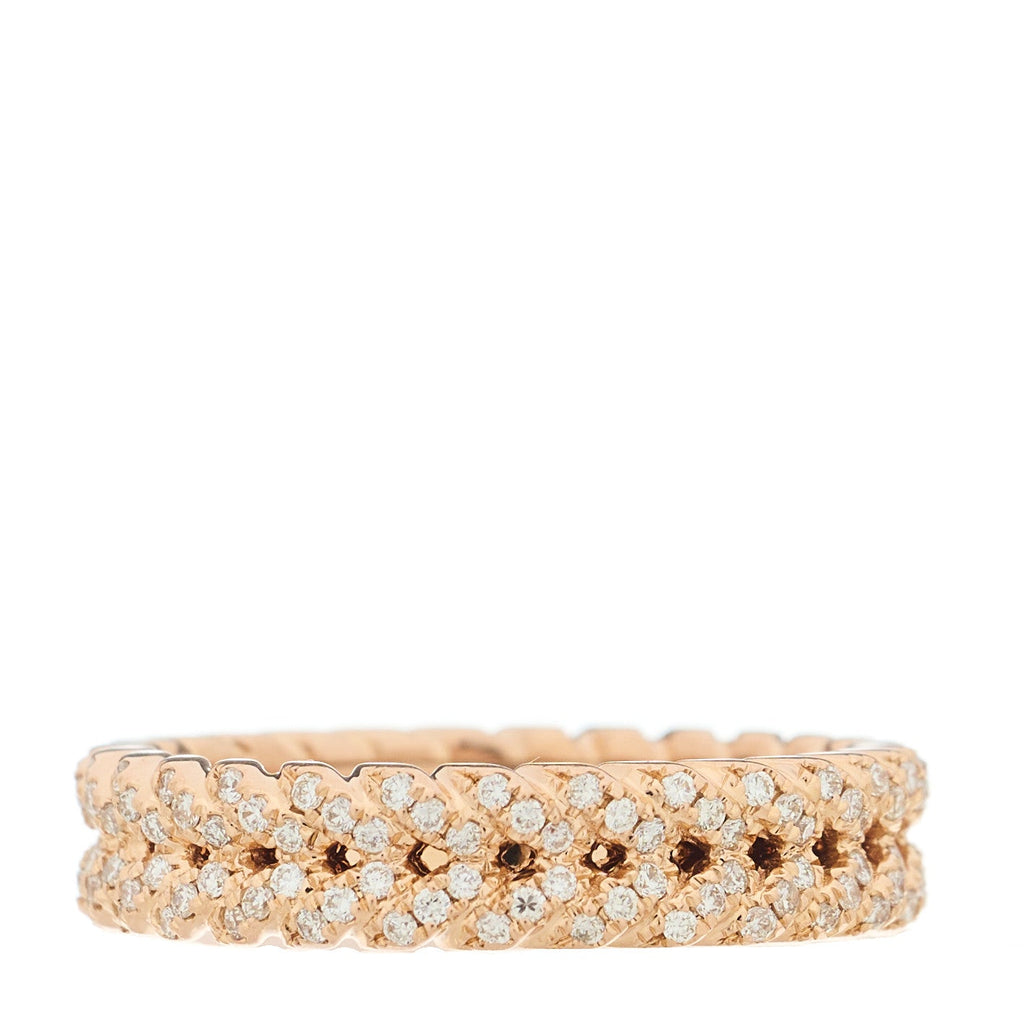 18K Rose Gold Diamond Braided Ring 54 7