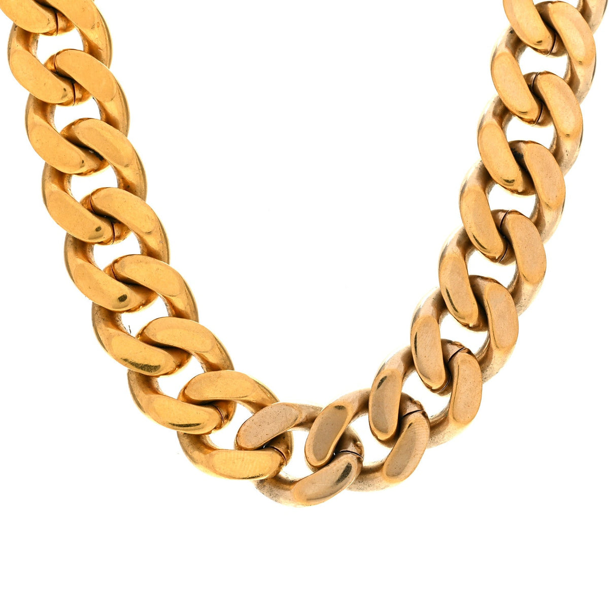 Metal Curb Chain Necklace Gold