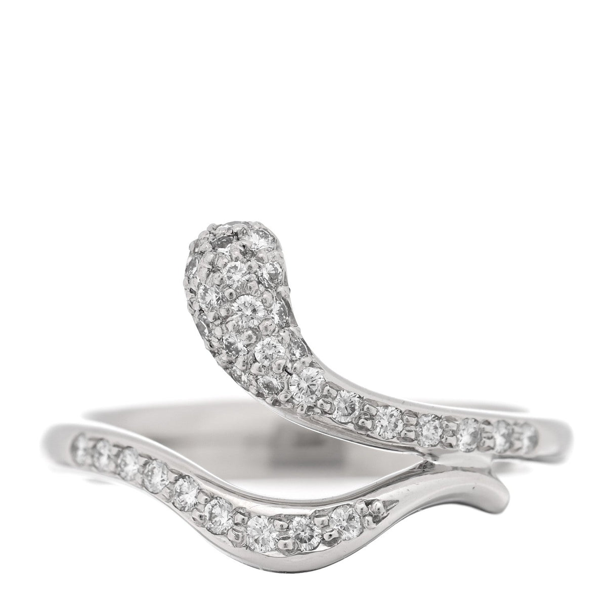 Platinum Diamond Elsa Peretti Open Form Teardrop Ring 51 5.75