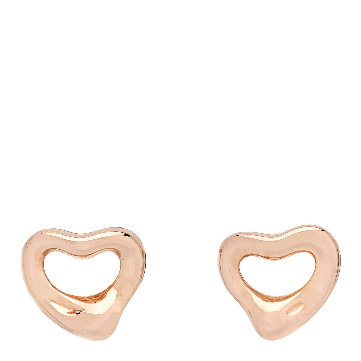 18K Rose Gold 7mm Elsa Peretti Open Heart Earrings