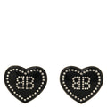 Crystal Resin BB Heart Earrings  Black