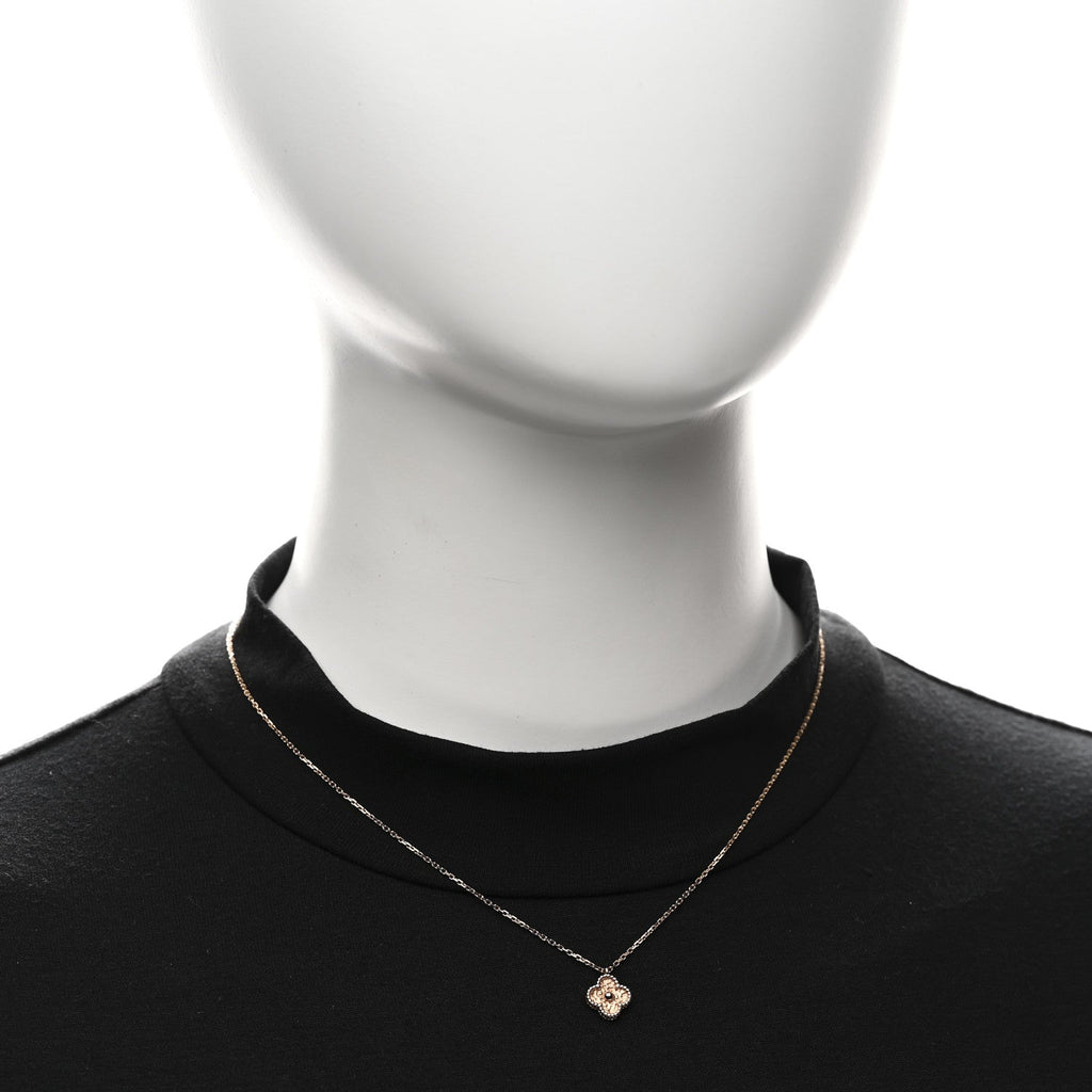 18K Rose Gold Sweet Alhambra Pendant Necklace