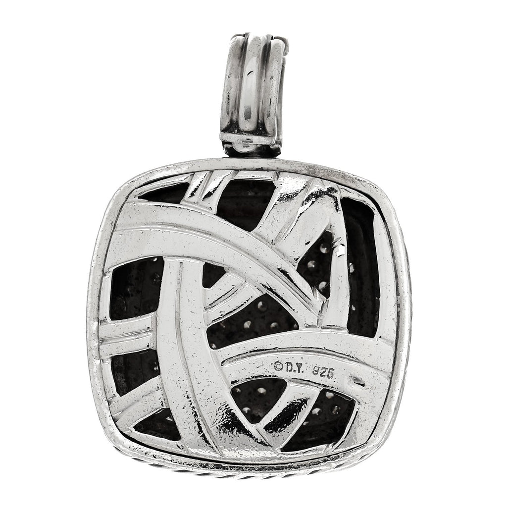 Sterling Silver Black Diamond 18mm Albion Enhancer Pendant