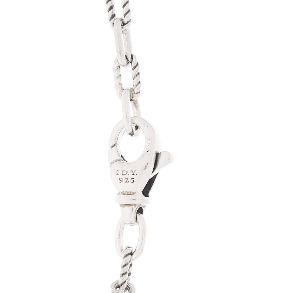 Sterling Silver Black Onyx Cross Pendant DY Madison Chain Necklace