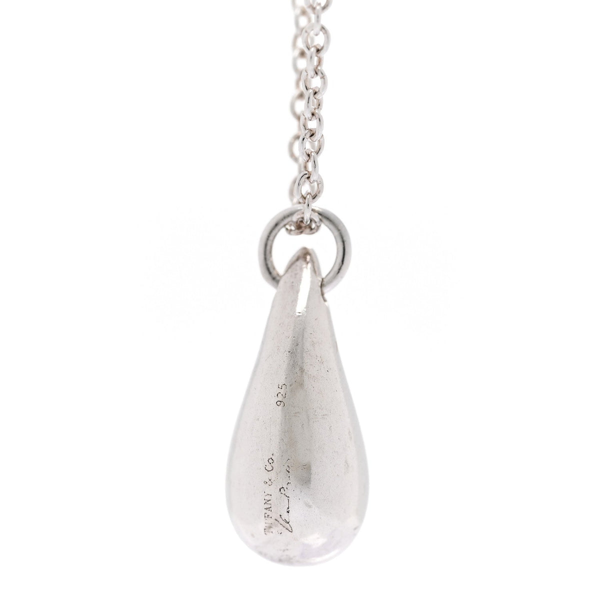Sterling Silver 12mm Elsa Peretti Teardrop Pendant Necklace