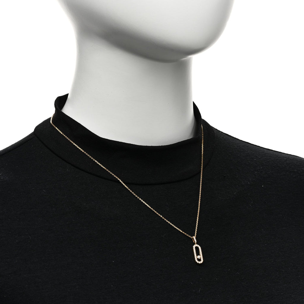 18K Yellow Gold Diamond LM Move Uno Pave Pendant Necklace