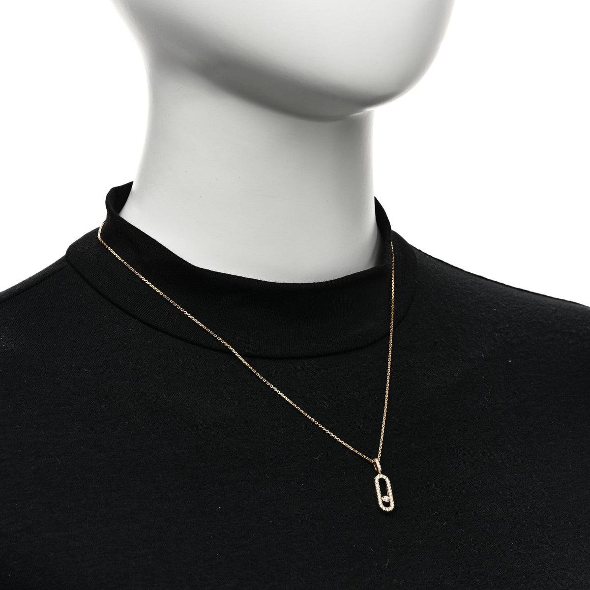 18K Yellow Gold Diamond LM Move Uno Pave Pendant Necklace