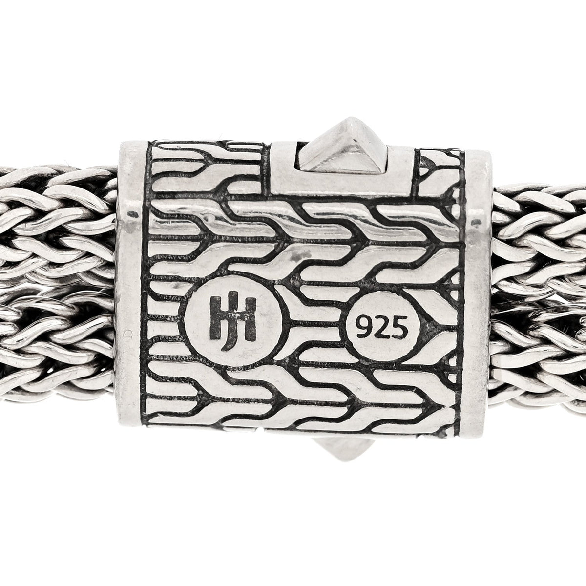 Sterling Silver 10mm Love Knot Bracelet Black