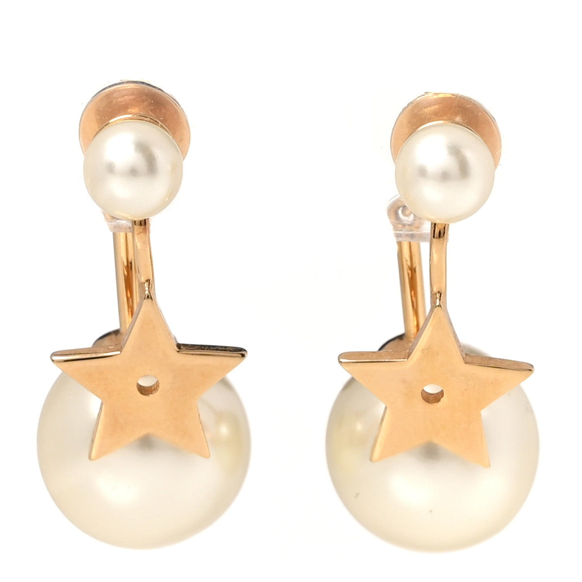 Pearl Crystal My ABCDior Tribales Etoile Star Earrings Gold