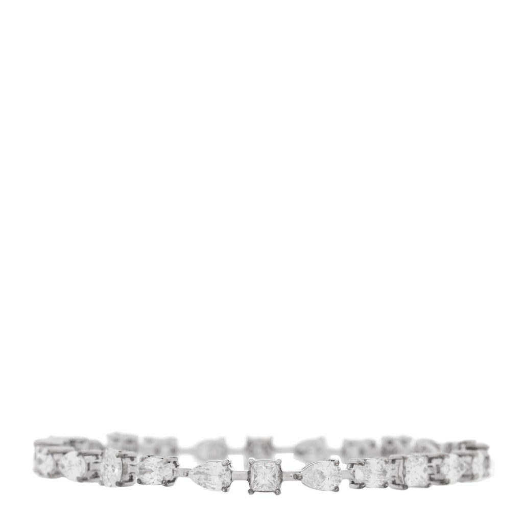 18K White Gold Diamond 5.50ctw Emerald Marquis Oval Pear Princess Cut Bracelet