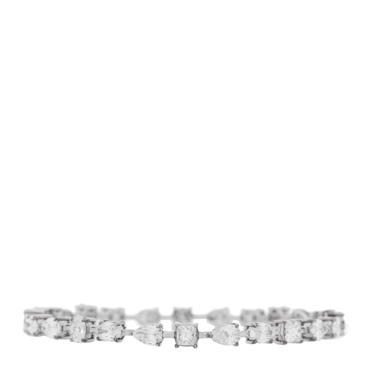 18K White Gold Diamond 5.50ctw Emerald Marquis Oval Pear Princess Cut Bracelet