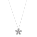 18K White Gold Diamond Fantasia Big Flower Pendant Necklace