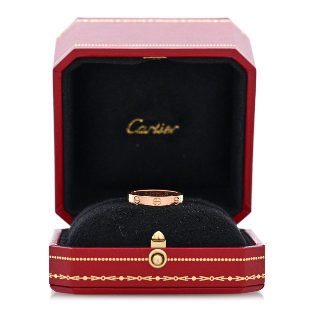 18K Pink Gold 3.5mm LOVE Wedding Band Ring 56 7.75