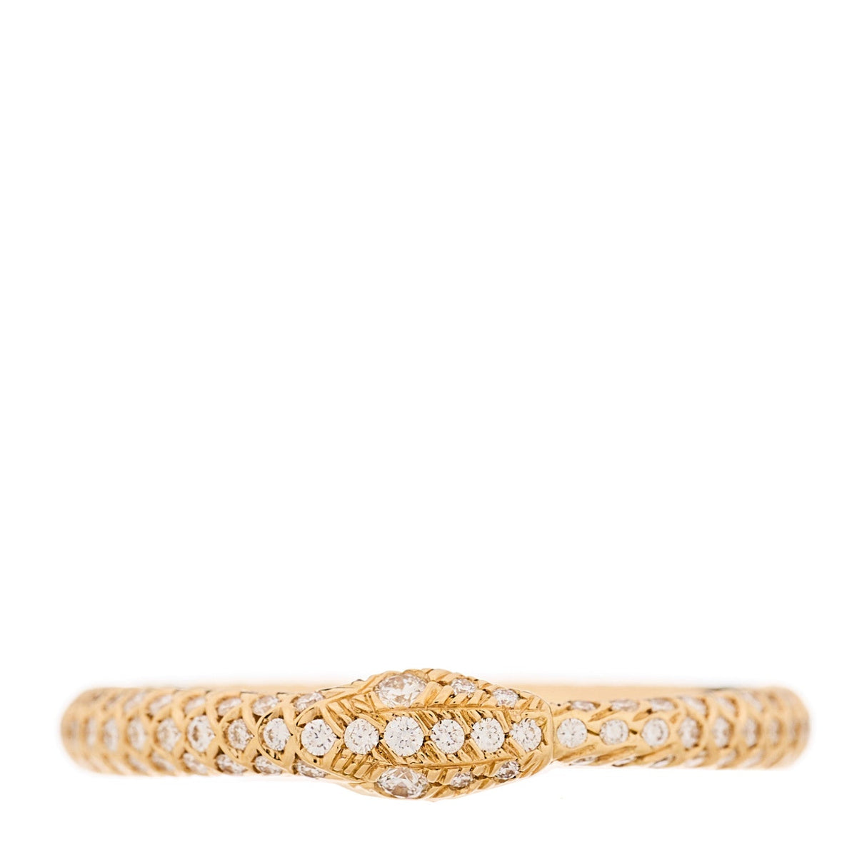 18K Yellow Gold Diamond Ouroboros Snake Ring 48 4.5