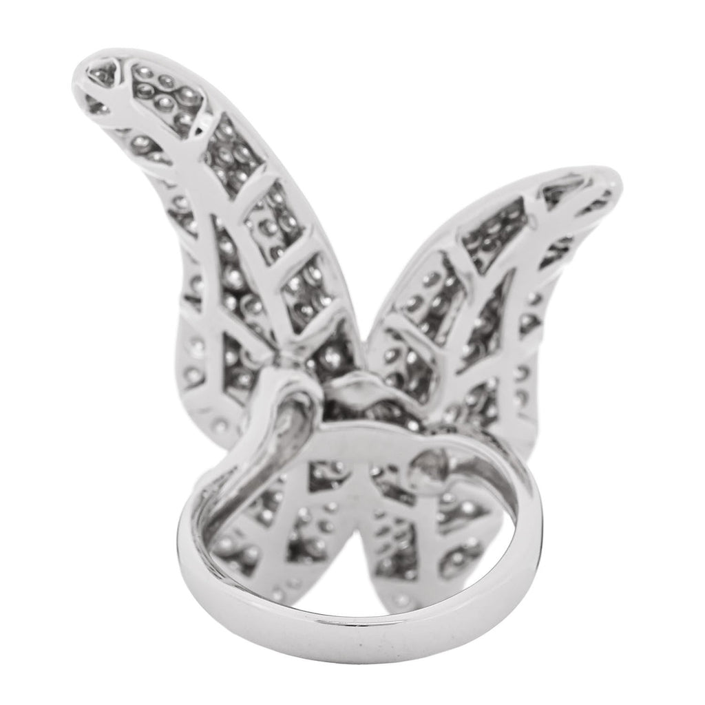 18K White Gold Diamond 3.25ctw Butterfly Ring 54 7