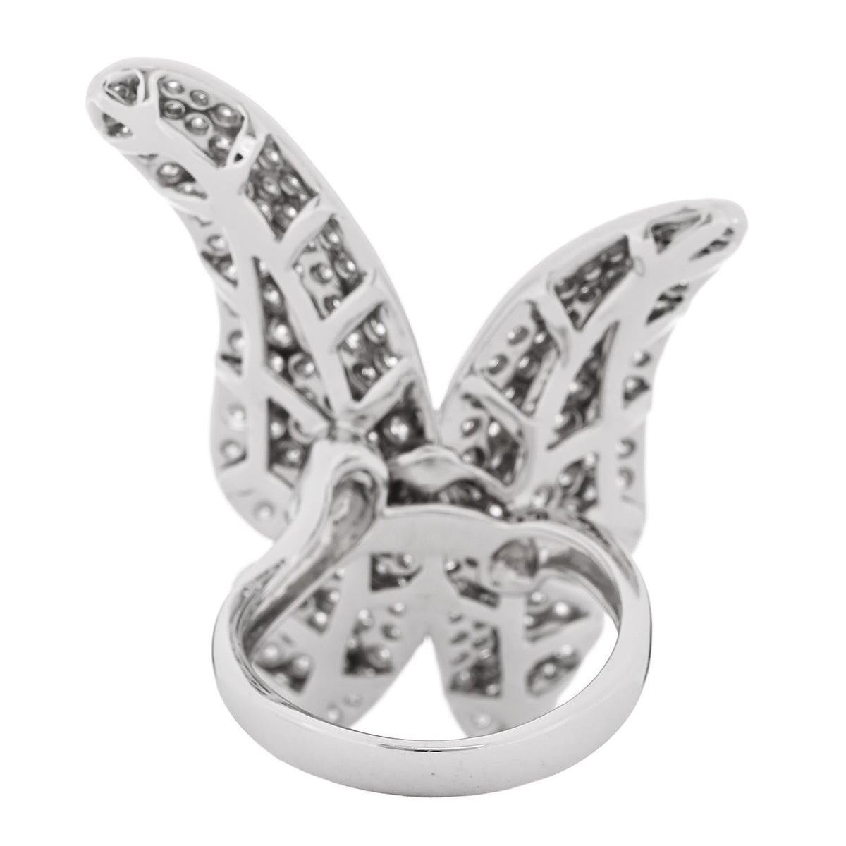 18K White Gold Diamond 3.25ctw Butterfly Ring 54 7