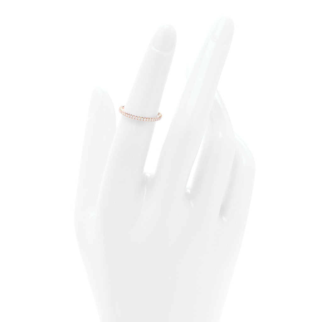 18K Pink Gold Diamond 1.5mm Etincelle de Cartier Wedding Band Ring 49 5