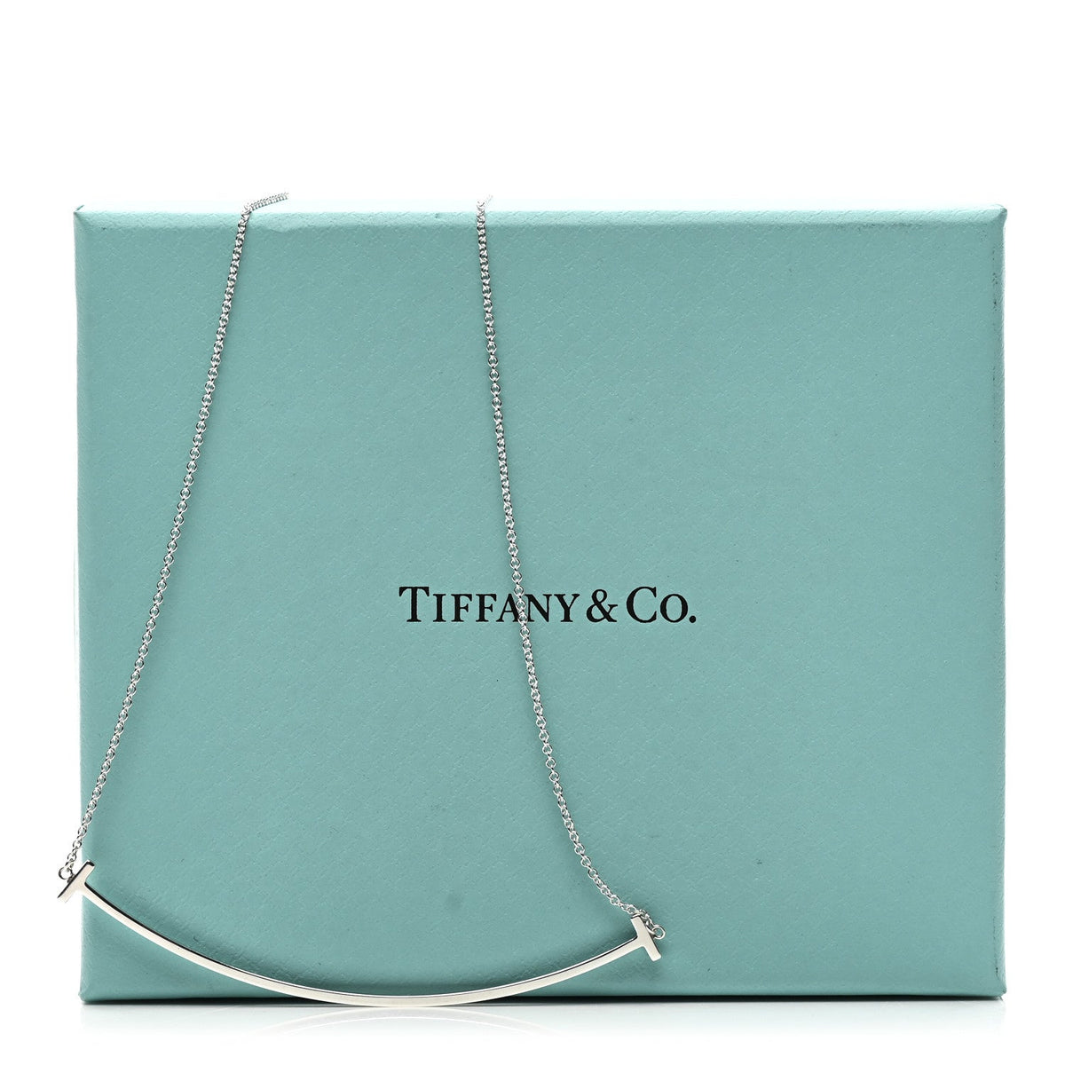 Sterling Silver Large T Smile Pendant Necklace