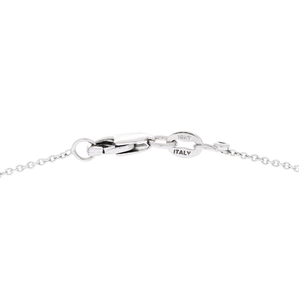 18K White Gold Diamond .17ct Emerald Cut Diamonds By The Inch Necklace
