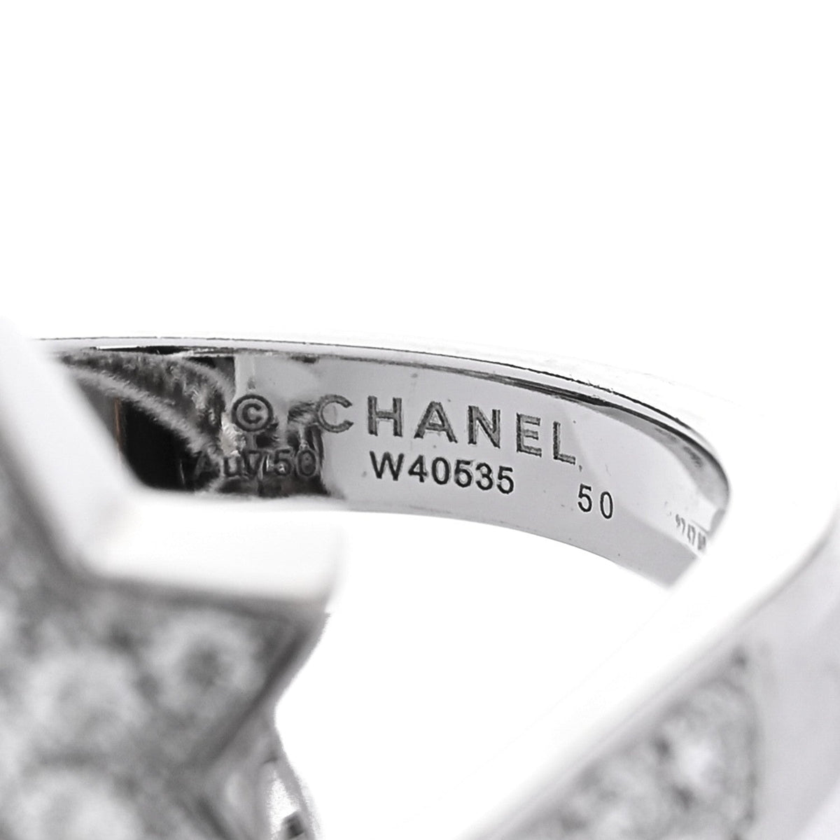 18K White Gold Diamond Comete Geode Ring 50 5.25