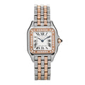 Stainless Steel 18K Pink Gold Diamond 22mm Panthere Quartz Watch