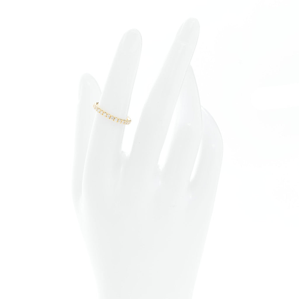 18K Yellow Gold Diamond 2mm Cable Collectibles Band Ring 50 5.5