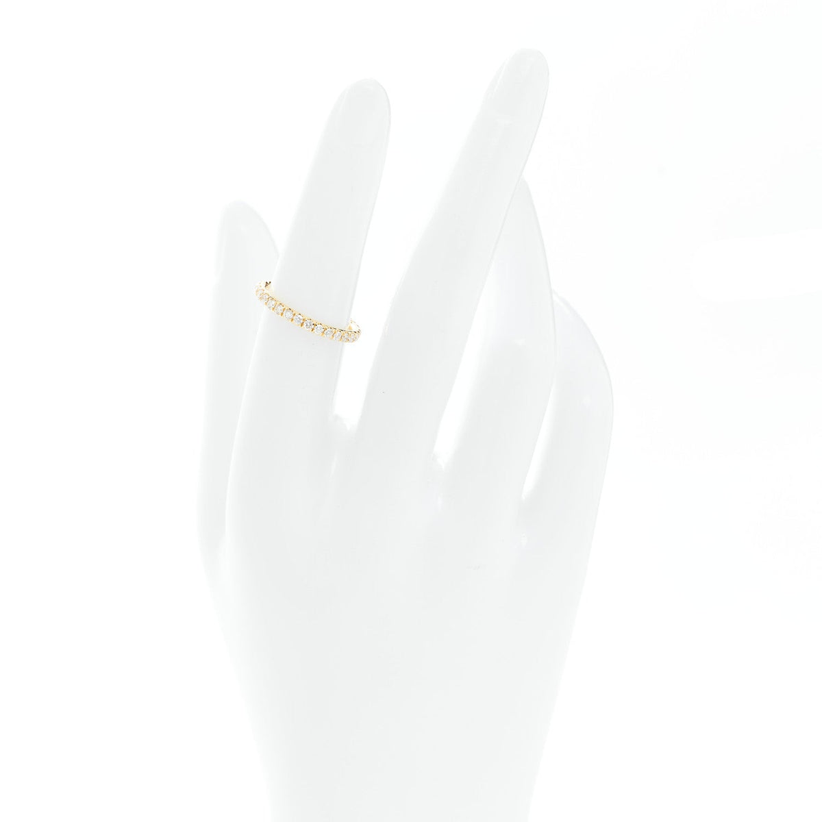 18K Yellow Gold Diamond 2mm Cable Collectibles Band Ring 50 5.5