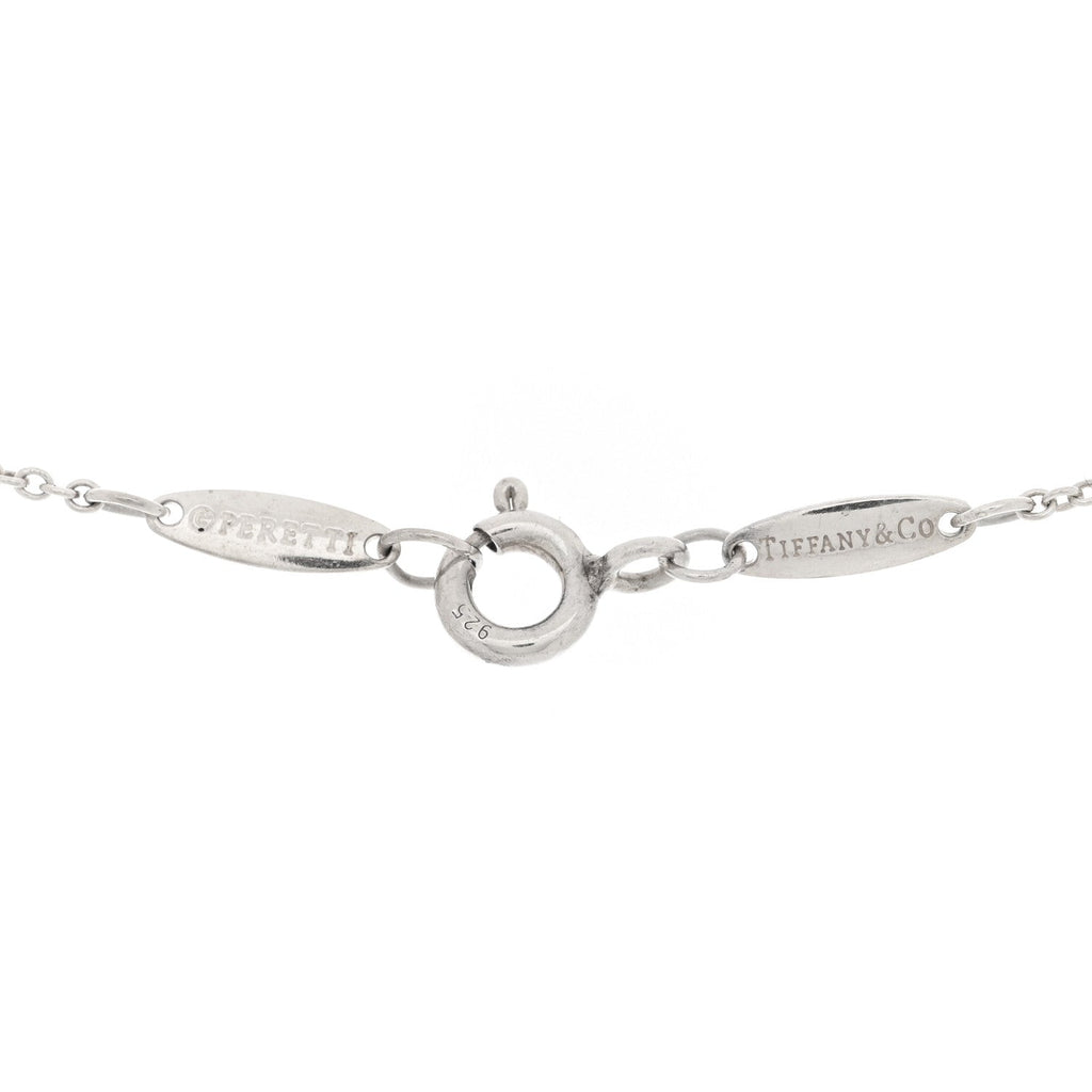 Sterling Silver Diamond .10ct Elsa Peretti Diamonds by the Yard Pendant Necklace
