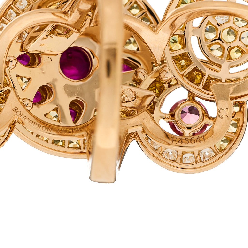 18K Rose Gold Diamond Multi Gemstone Sheherazade Ring 49 5