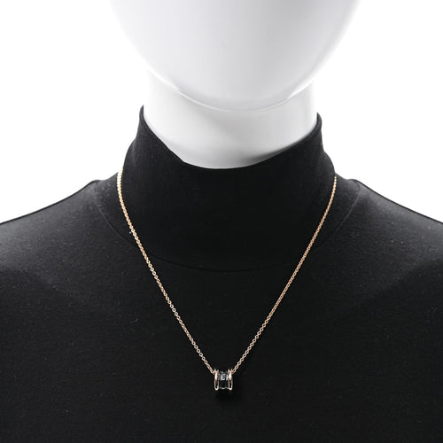 18K Rose Gold Black Ceramic Diamond B.Zero1 Pendant Necklace