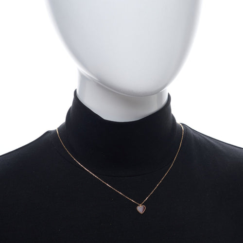 18k Rose Gold Carnelian Sweet Alhambra Heart Pendant Necklace