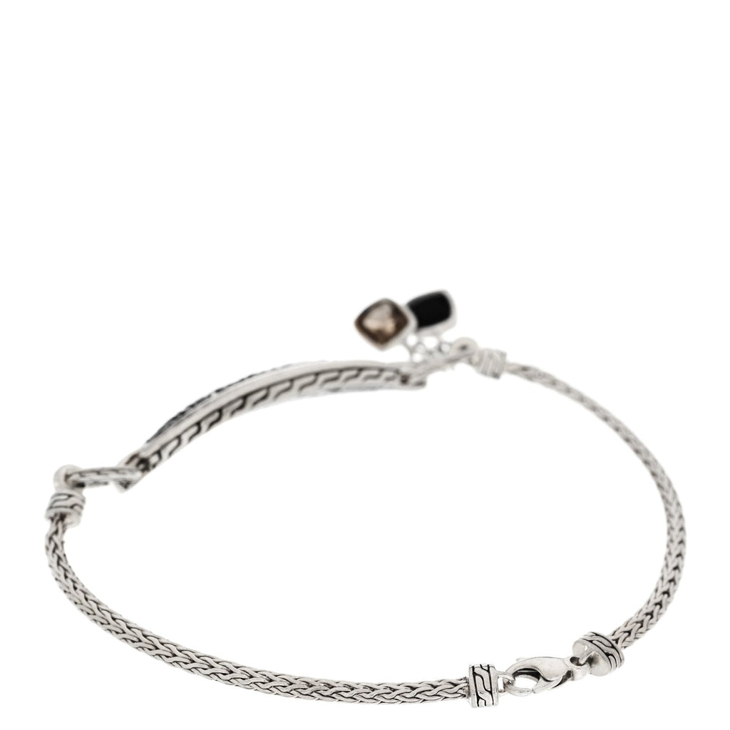 Sterling Silver Black Sapphire Smokey Quartz Bracelet