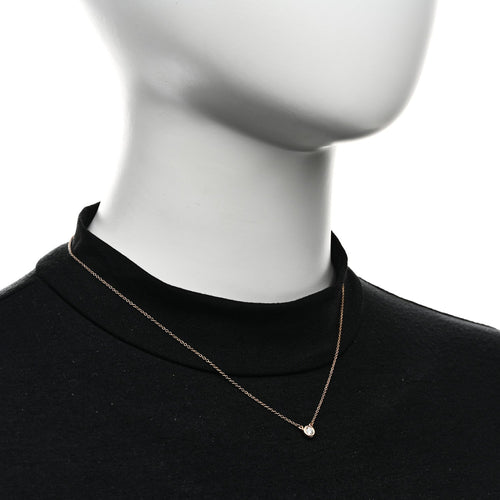 18K Rose Gold Diamond .17ct Elsa Peretti Diamonds by the Yard Pendant Necklace