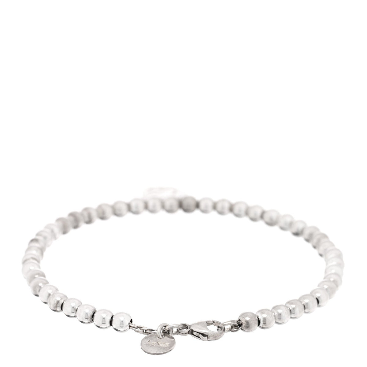 Sterling Silver Enamel 4mm Return To Tiffany Heart Tag Bead Bracelet Pink