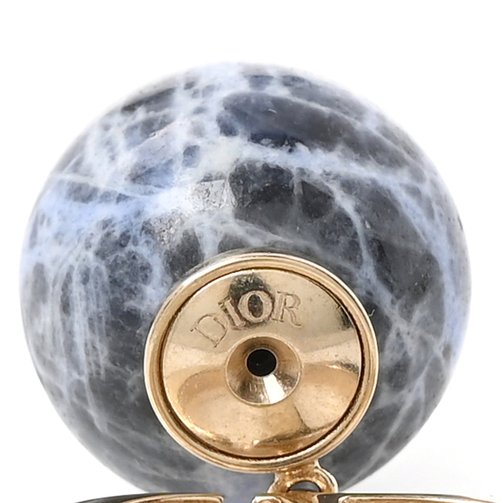 Marble CD Tribal Earrings Blue