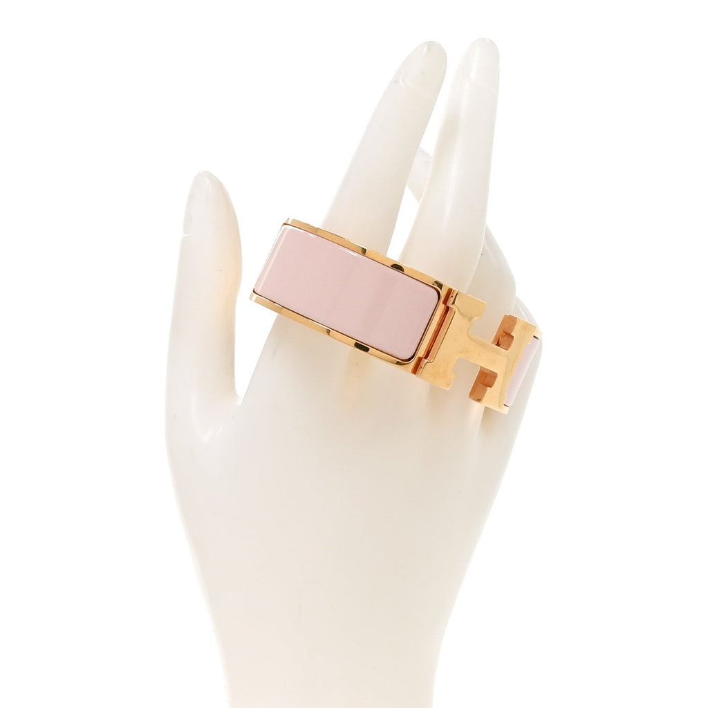 Enamel Wide Clic Clac H Bracelet GM Rose Candeur