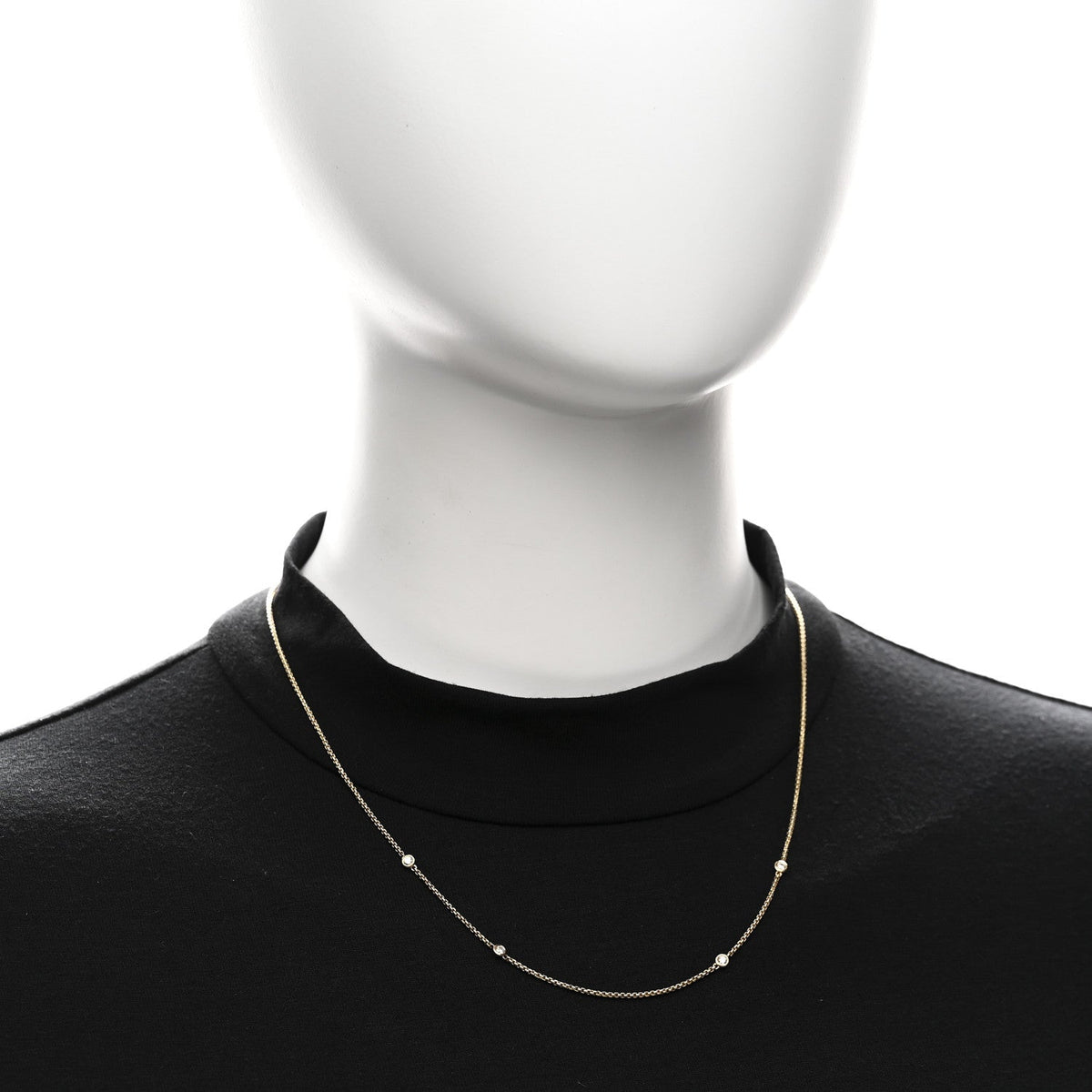 18K Yellow Gold Diamond Station Necklace