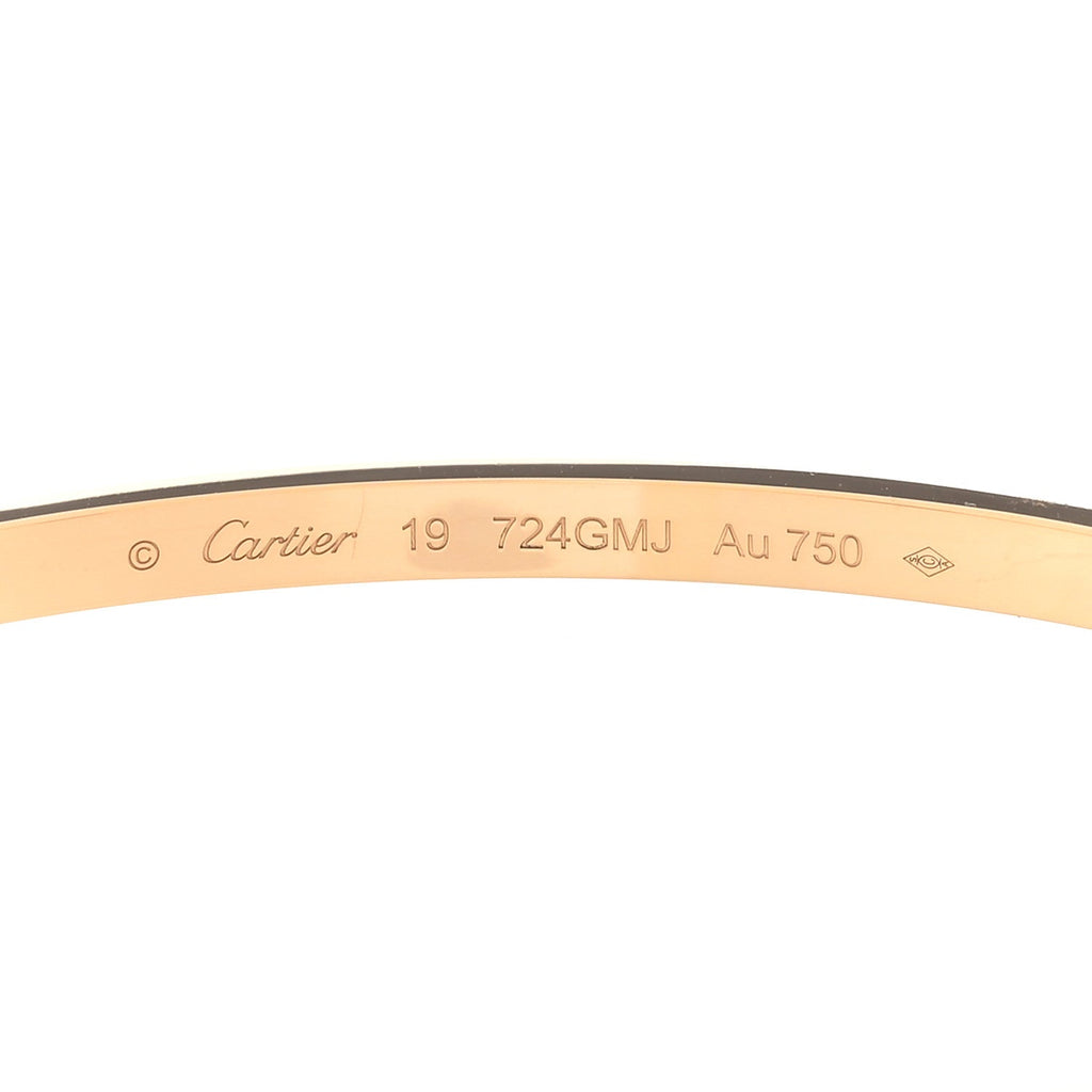 18K Yellow Gold Diamond Small LOVE Paved Bracelet 19