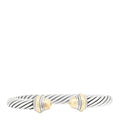 Sterling Silver 14K Yellow Gold 7mm Cable Classics Dome Bracelet
