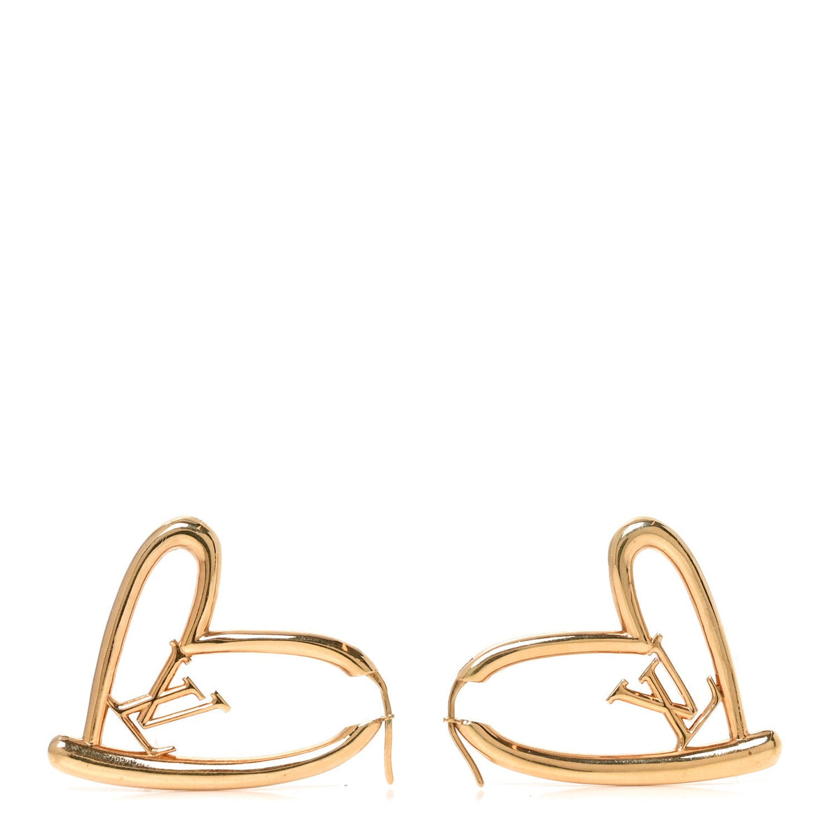 Metal Fall In Love Hoop Earrings GM Gold