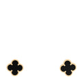 18K Yellow Gold Black Onyx Sweet Alhambra Earrings