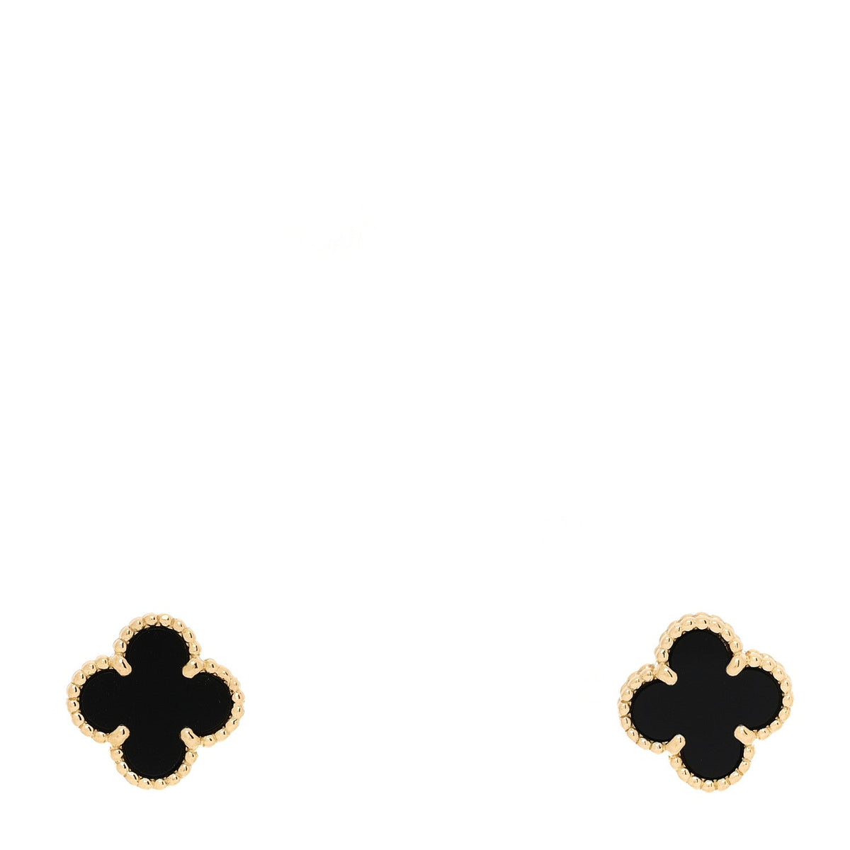 18K Yellow Gold Black Onyx Sweet Alhambra Earrings