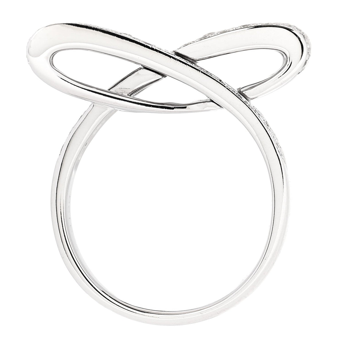 18K White Gold Diamond 1.26ctw Bow Ring 53 6.25